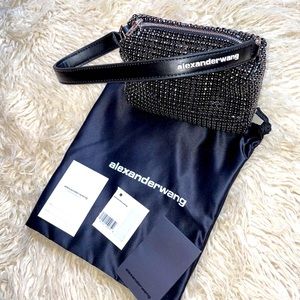 Alexander Wang Black Wangloc Rhinestone Bag Purse